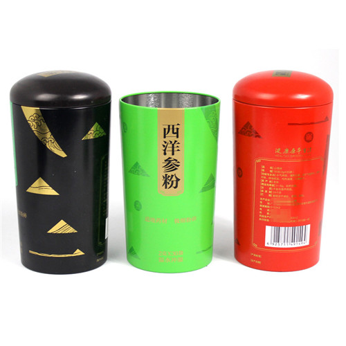 西洋參粉鐵罐；圓形山楂粉包裝罐定制